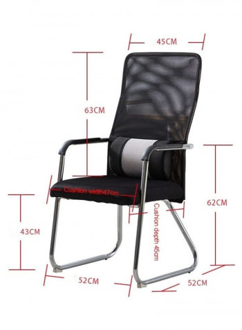 Thick Breathable Mesh Conference Chair Black 72 x 53 x 19cm