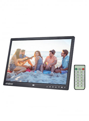 LED Digital Photo Frame With Infrared Remote Control Black