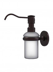 Prestige Skyline Collection Wall Mounted Soap Dispenser Clear/Brown 3x7x3inch