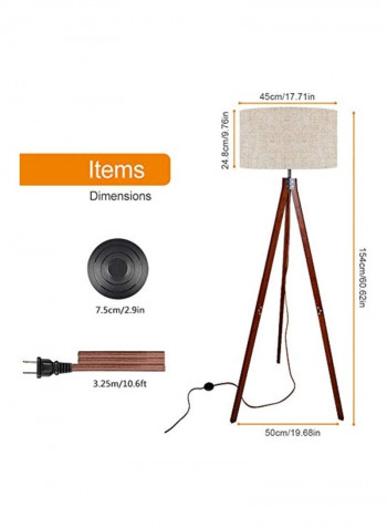 LED Tripod Floor Lamp Beige/Brown