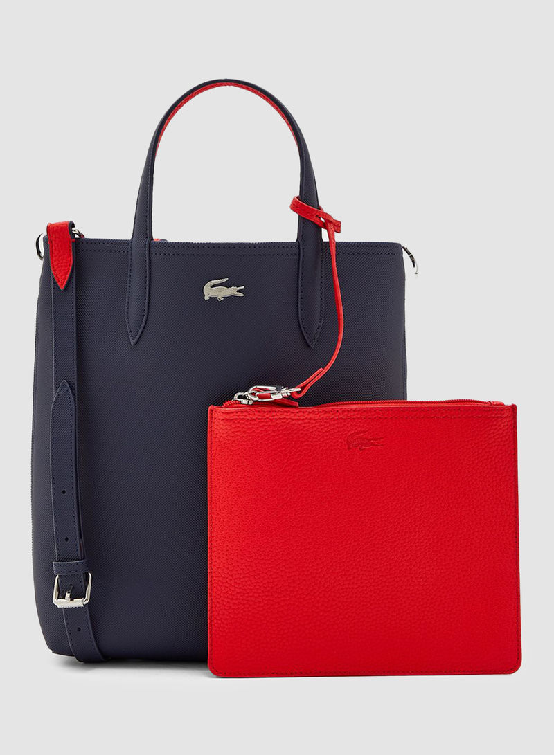 Anna Reversible Tote Bag Navy NAVY/RED