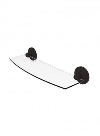 Regal Collection Bathroom Glass Shelf Clear/Black 18inch