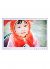 LED Digital Photo Frame With Infrared Remote Control White