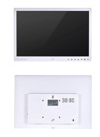 LED Digital Photo Frame With Infrared Remote Control White