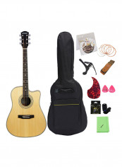 41-Inch Cutaway Acoustic Folk Guitar With Gig Bag