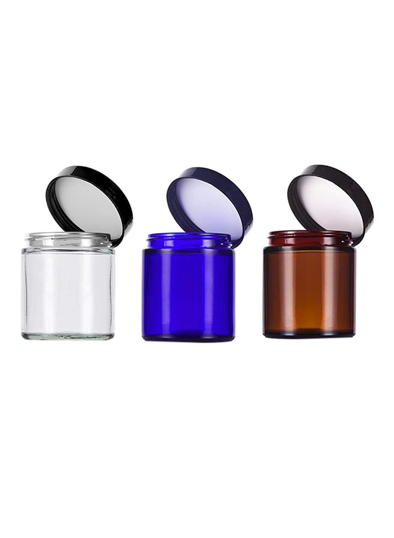 Pack Of 12 Glass Straight Sided Jars Set Multicolour