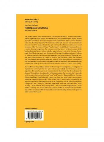 Thinking About Social Policy : The German Tradition Paperback