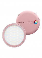 Mini Round LED Light 7.5x2.3centimeter White/Pink