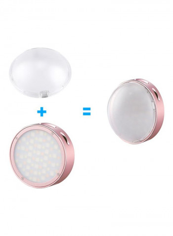 Mini Round LED Light 7.5x2.3centimeter White/Pink