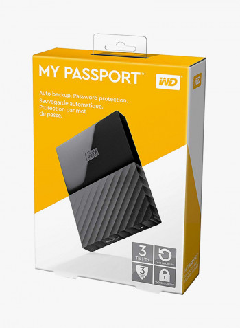 My Passport Portable External Hard Disk Drive 3TB Black