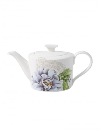 Quinsai Garden Printed Teapot White/Green/Purple 208x89x106millimeter