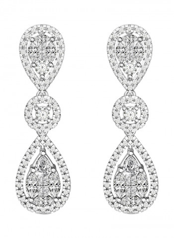 925 Sterling Silver Cubic Zircon Studded Dangle Earrings