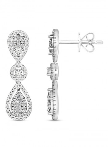 925 Sterling Silver Cubic Zircon Studded Dangle Earrings