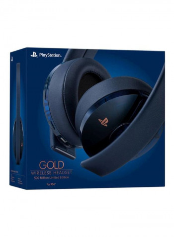 Gold Wireless Headset- 500 Million Limited Edition with Built-in Mic for PlayStation 4 500 Million
