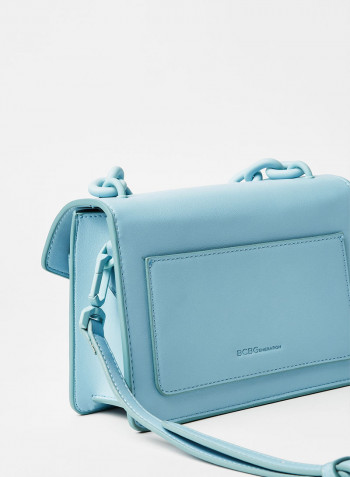 Flap Over Crossbody Bag Blue