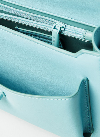 Flap Over Crossbody Bag Blue