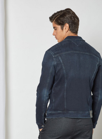 Washed Denim Jacket Cornell Bl Bk Str