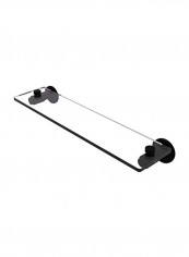 Tribecca Collection Vanity Beveled Edges Glass Shelf Clear/Black