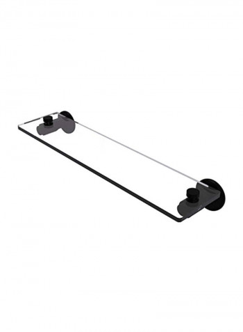 Tribecca Collection Vanity Beveled Edges Glass Shelf Clear/Black
