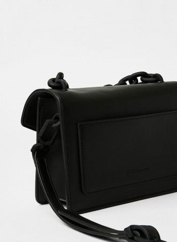 Flap Over Crossbody Bag Black