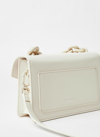 Flap Over Crossbody Bag White