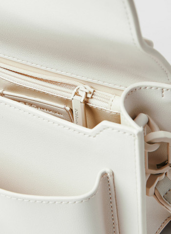 Flap Over Crossbody Bag White