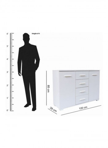 Mix Match 2-Door Sideboard White 39x85x120centimeter