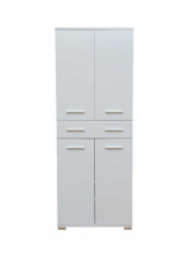 Mix Match 4-Door Tall Sideboard With Drawer White 183x39x70centimeter