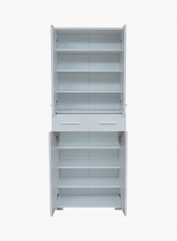 Mix Match 4-Door Tall Sideboard With Drawer White 183x39x70centimeter