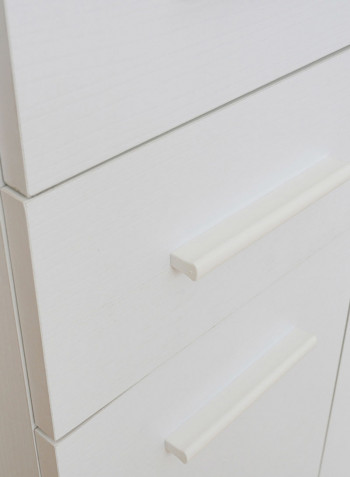 Mix Match 4-Door Tall Sideboard With Drawer White 183x39x70centimeter