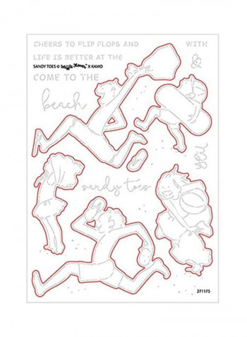 25-Piece Sandy Toes Stamp And Die Set Black/Clear