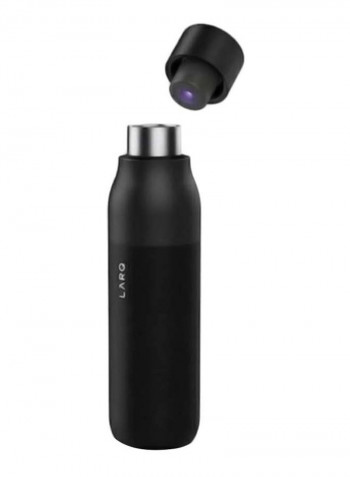 Self Cleaning USB Rechargeable Water Bottle Obsidian Black 25ounce