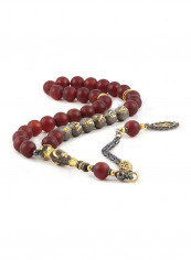 Agate Prayer Beads with Sterling Silver Components