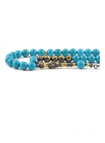 Turquoise Prayer Beads With Sterling Silver Components