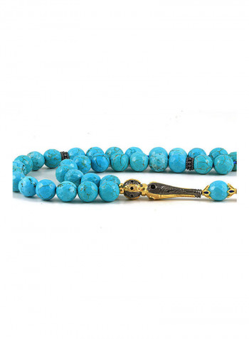 Turquoise Prayer Beads With Sterling Silver Components