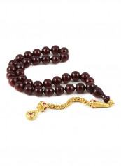 Amber Bakelite Prayer Beads with Sterling Silver components