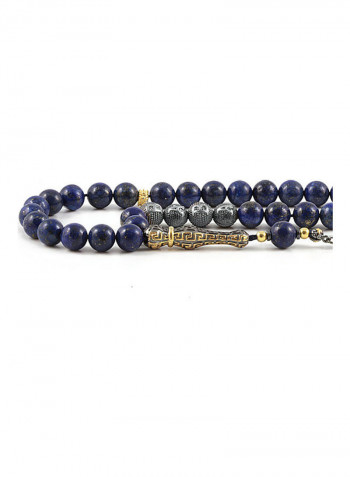 Lapis Lazuli Prayer Beads With Sterling Silver Components