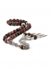 Rhodonite Prayer Beads with Sterling Silver Components