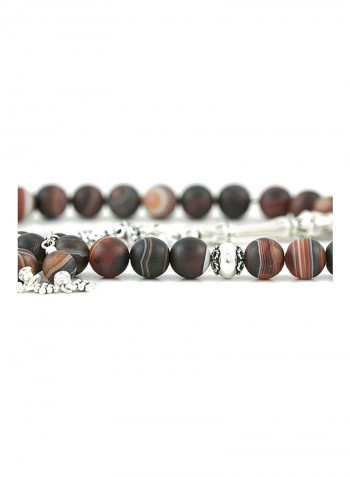Yemen Agate Prayer Beads  with Sterling Silver components