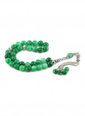 Jade Prayer Beads With Sterling Silver Components