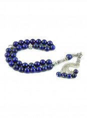 Lapis Lazuli Prayer Beads with Sterling Silver components