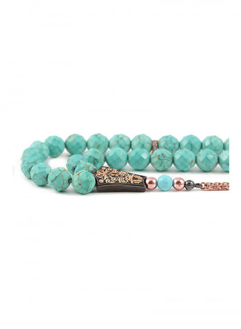 Turquoise Prayer Beads With Sterling Silver Components