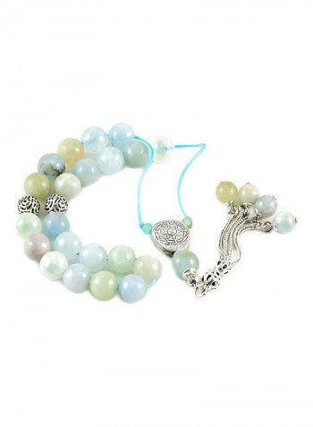Aquamarine Worry Beads with Sterling Silver components