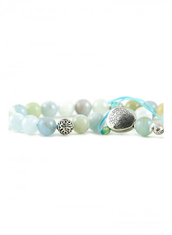 Aquamarine Worry Beads with Sterling Silver components