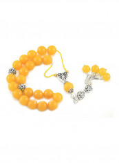 Honey Agate Worry Beads with Sterling Silver components