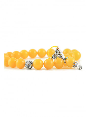 Honey Agate Worry Beads with Sterling Silver components