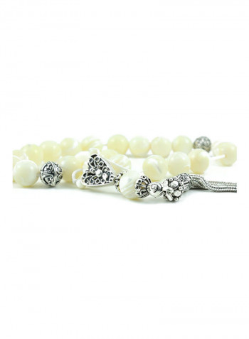 Mother of Pearl Worry Beads with Sterling Silver components