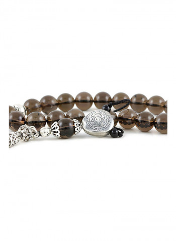 Smokey Quartz Worry Beads with Sterling Silver components
