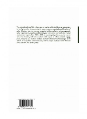 Fertilizer Sulfur And Food Production Paperback