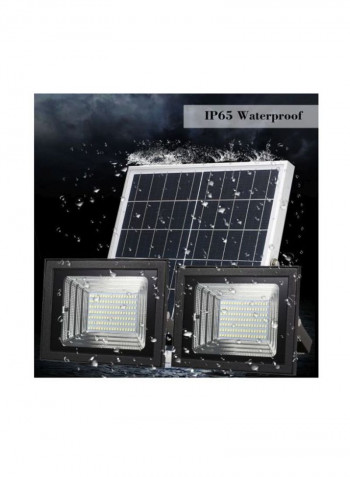 LED Solar Dual-Head Flood Light Set Black/Silver/Blue